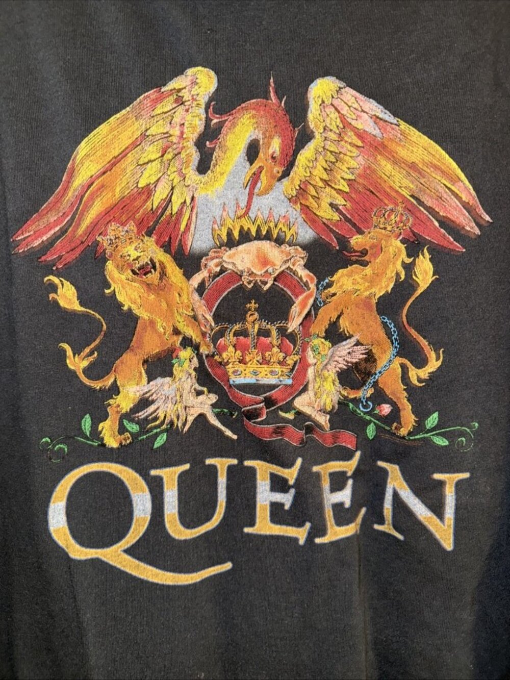 Queen Gold Crest Graphic Sweat Shirt Large XXL Gray Official Merchandise SPOTS - Picture 5 of 12